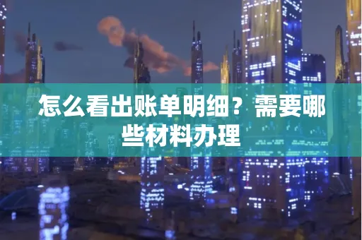 怎么看出账单明细?需要哪些材料办理